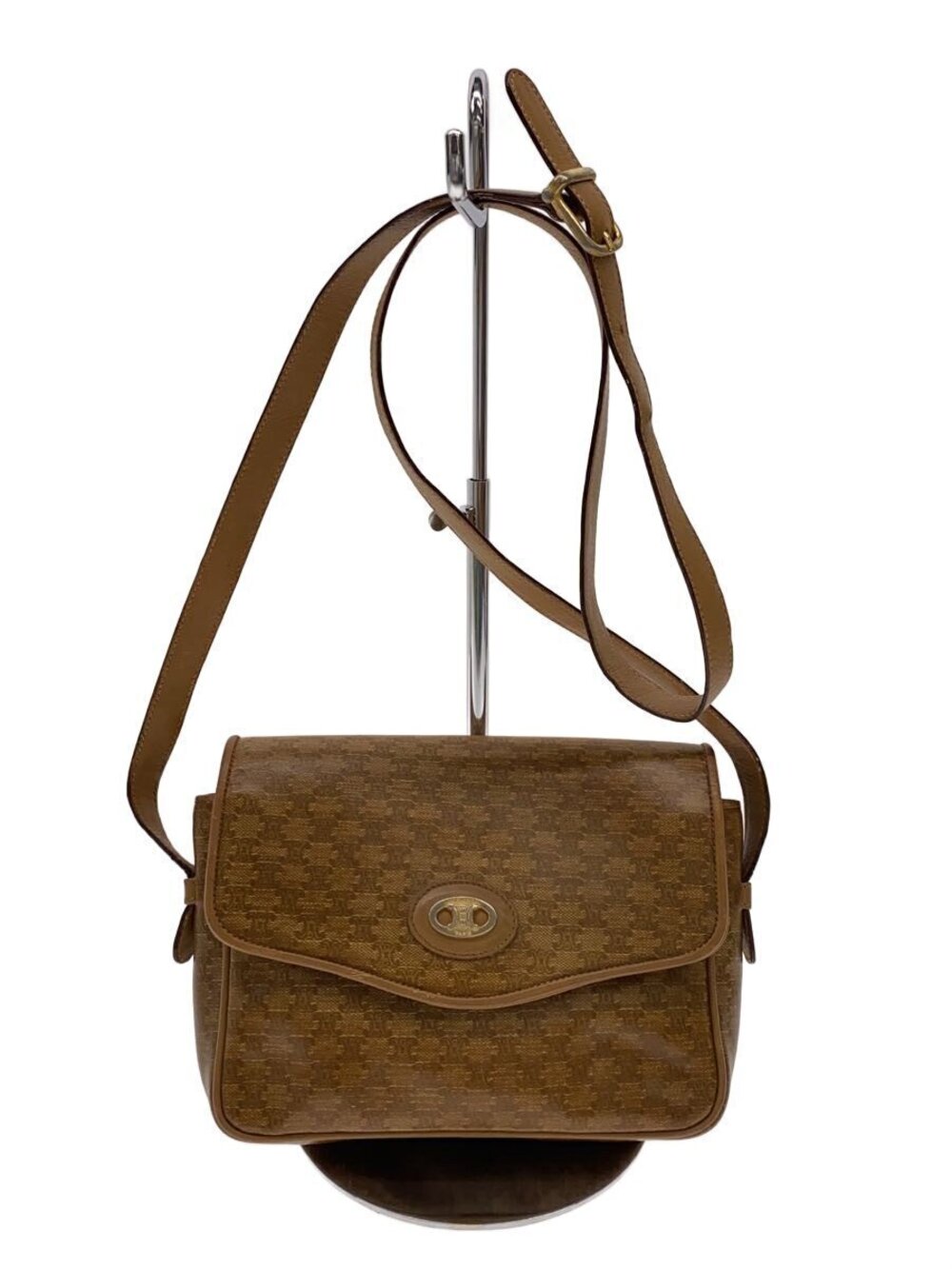 Celine Shoulder Bag Enamel Camel Brown